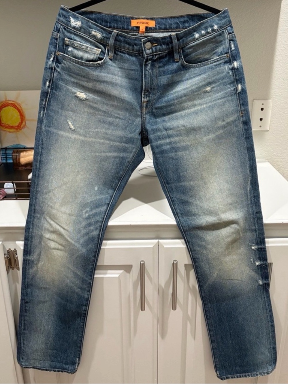 FRAME Denim Men Jeans Slim - Blue with Faded Wash